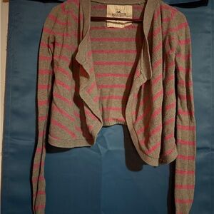 Hollister Women's Gray and Pink Cardigan